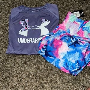 UA shirt 2 pairs of shorts